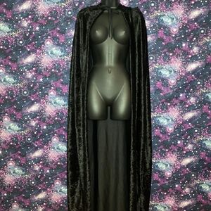 Black Crushed Velvet Cape